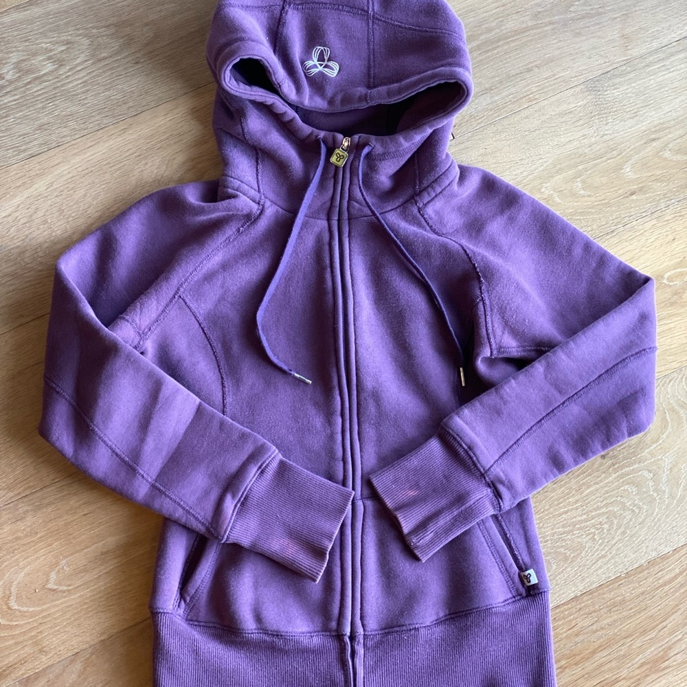 Plum colored TNA Aritzia zip up hoodie